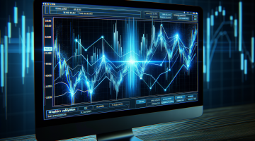 Nahaufnahme eines Computerbildschirms mit Aktienchart